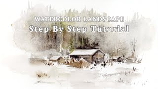 Easy Watercolor Landscape | Painting Only Using 3 Colors