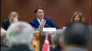 Intervento del Presidente del Consiglio, Matteo Renzi nella sede di Confindustria a Roma