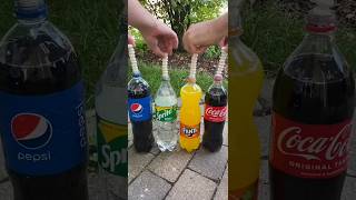 Pepsi Sprite Fanta Coca Cola Vs Mentos EXPERIMENT #shortsexpirement