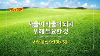 [5월 20일 묵상] 사도행전 9장 19b절-31절, 사울이 바울이 되기 위해 필요한 것 - #매일성경 #큐티 #새벽예배설교문