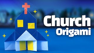 How to make Paper Church Origami ⛪ | Easy Crafting #origami #paperchurch #churchorigami #church