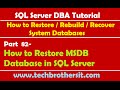 SQL Server DBA Tutorial 82-How to Restore MSDB Database in SQL Server