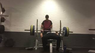 Benching 132.5kg x 6 with one second pauses 14/12/2023