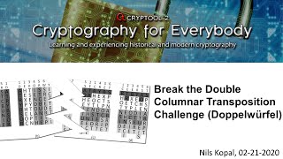 Break the Double Columnar Transposition Challenge (Doppelwürfel)