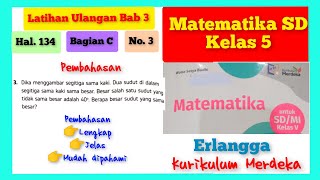 3 | 3. Dika menggambar segitiga sama kaki. Dua sudut di dalam segitiga sama kaki sama besar. Besar