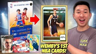 *WEMBY'S FIRST NBA CARDS! 😮🔥* 2023-24 Panini NBA Hoops Basketball Hobby Box Review x2