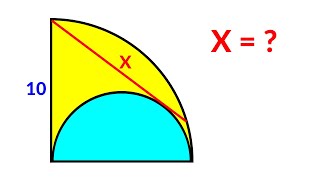 Russian Math Olympiad | A Very Nice Geometry Problem | Semicircle inside a quarter circle