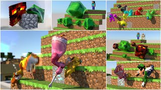 Minecraft, Among us \u0026 Super Mario in: Softbody Race Compilation