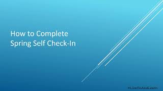 UConn Residential Life Spring Self Check In Tutorial