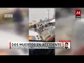 por exceso de velocidad camioneta y tráiler chocan en la méxico tulancingo hay 2 muertos