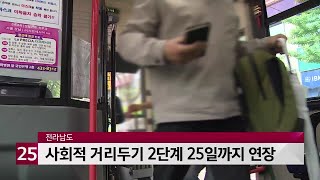 전라남도, 사회적 거리두기 2단계 25일까지 연장