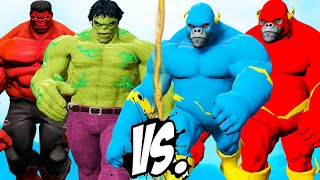 Savage Hulk & Red Hulk vs Blue Gorilla Flash & Flash Red Gorilla - The new story of Red Hulk