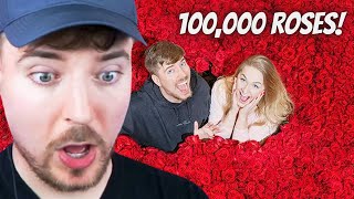 I Surprised my Girlfriend Maddy with 100,000 Roses - MrBeast