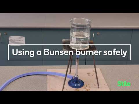What does a Bunsen burner sit on?