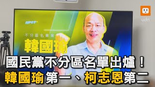 國民黨不分區名單出爐！ 韓國瑜第一、柯志恩第二｜國民黨｜不分區名單｜韓國瑜｜2024大選｜立法委員｜政治