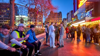 London Sunset Walk on a Spring Evening - South Bank to Covent Garden · 4K HDR