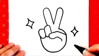 How to Draw the Victory Hand Emoji - Cách vẽ Biểu tượng cảm xúc bàn tay chiến thắng