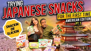 Trying Japanese Snacks For The First Time: American Edition Pt 1 | Snackin' Or Slackin'