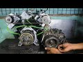 I turn V-twin Compressor into V-twin engine (Transmission)