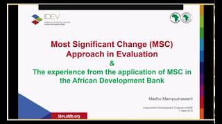 Webinar: Most Significant Change (MSC) in evaluation