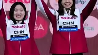 无惧强敌，竭尽全力拼下一枚奖牌，布达佩斯短池世锦赛女子4x100米混合泳决赛，中国队的年轻小将们携手登上领奖台女子4x100混合泳接力 布达佩斯世锦赛 唐钱婷 比赛现场