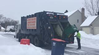 Seyrek Sealers Mack LE Heil Split Rear Loader Garbage Truck Packing Heavy Garbage And Rolling Coal