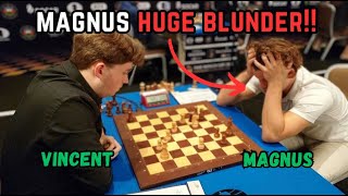 One Of Magnus Carlsen Biggest Blunders | Vincent Vs Magnus | FIDE World Cup