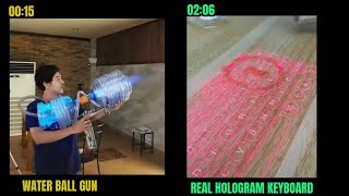 WATER BOTTLE GUNSHOT || HOLOGRAM KEYBOARD FOR ANDROID || Day to day sweet things | #google #hologram