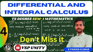 Differential and integral calculus important problems | SEM-1 | UNIT-1