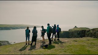 Pilgrimage Chapters:  Artist Pilgrims Rehearsal along coast path Trefin to Blue Lagoon, Abereiddy