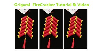 #Origami Paper Firecracker Easy #Tutorial & Video /#Diy #Papercraft /home party #decoration.