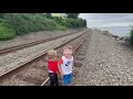 2 BNSF Trains! One headed North and one headed South. Brody and Luka were so excited!