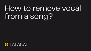 How to remove vocal from any song