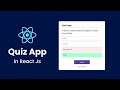 How To Make A Quiz App In React JS | Build Quiz App Using HTML, CSS and React JS