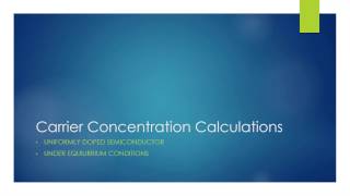 Semiconductor Carrier Concentration Calculations