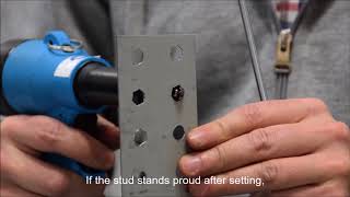 How to form a hexagonal hole with a POP Avdel 74290 compressed air tool