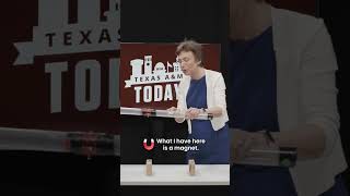 Power lights with a moving magnet using a #physics! More @ tx.ag/TXAMTodayShow #shorts #viral #fyp