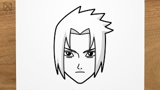 How to draw SASUKE (Naruto Shippuden) step by step, EASY