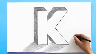 3D Letter Drawing - K