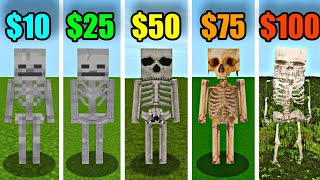 skeleton for $10 vs $25 vs $50 vs $75 vs $100