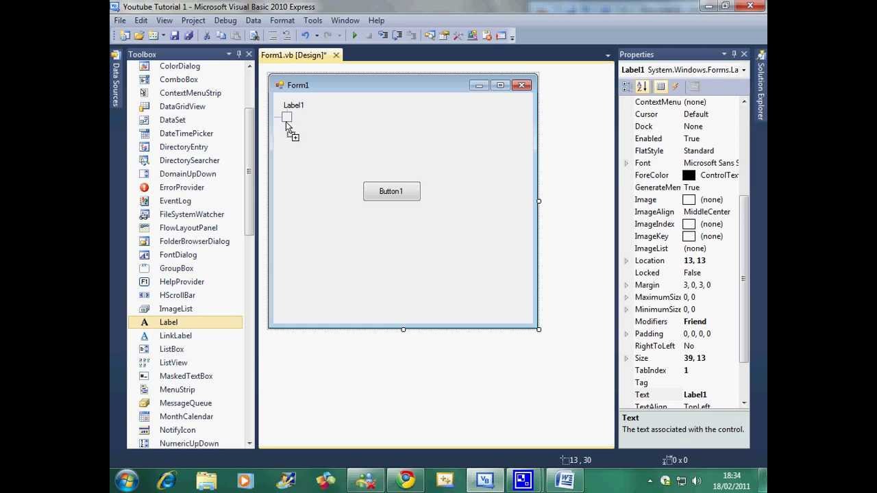 Visual Basic 2010 Express Tutorial 1 Displaying Details Youtube