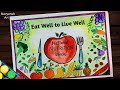 National Nutrition Week drawing / How to draw Nutrition Week poster / Eat Healthy Stay Healthy chart