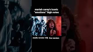 mariah carey’s iconic “emotions” high notes studio version vs live version #shorts