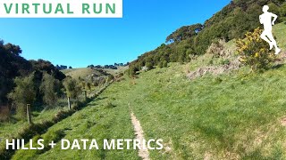 Virtual Treadmill Scenery | POV Running Video | 30 Minutes 4K 60 | Hill Climb Metrics Overlay