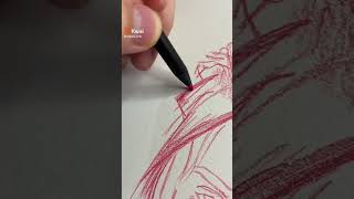 Fiz um desenho apenas com lápis vermelho! ✏️✨