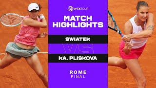 Iga Swiatek vs. Karolina Pliskova | 2021 Rome Final | WTA Match Highlights