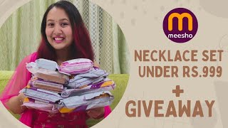 Meesho Haul| Wedding Jewellery set| Under Rs.999| Giveaway