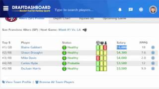 How to Use Draft Dashboard DFS Tools