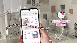 Make your android phone aesthetic | Aesthetic Hello Kitty Theme | Android Phone Customization