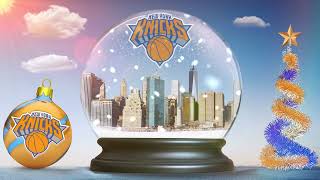 4K New York Knicks Snow Globe Screensaver Magical Snowing Christmas Holiday Background Video